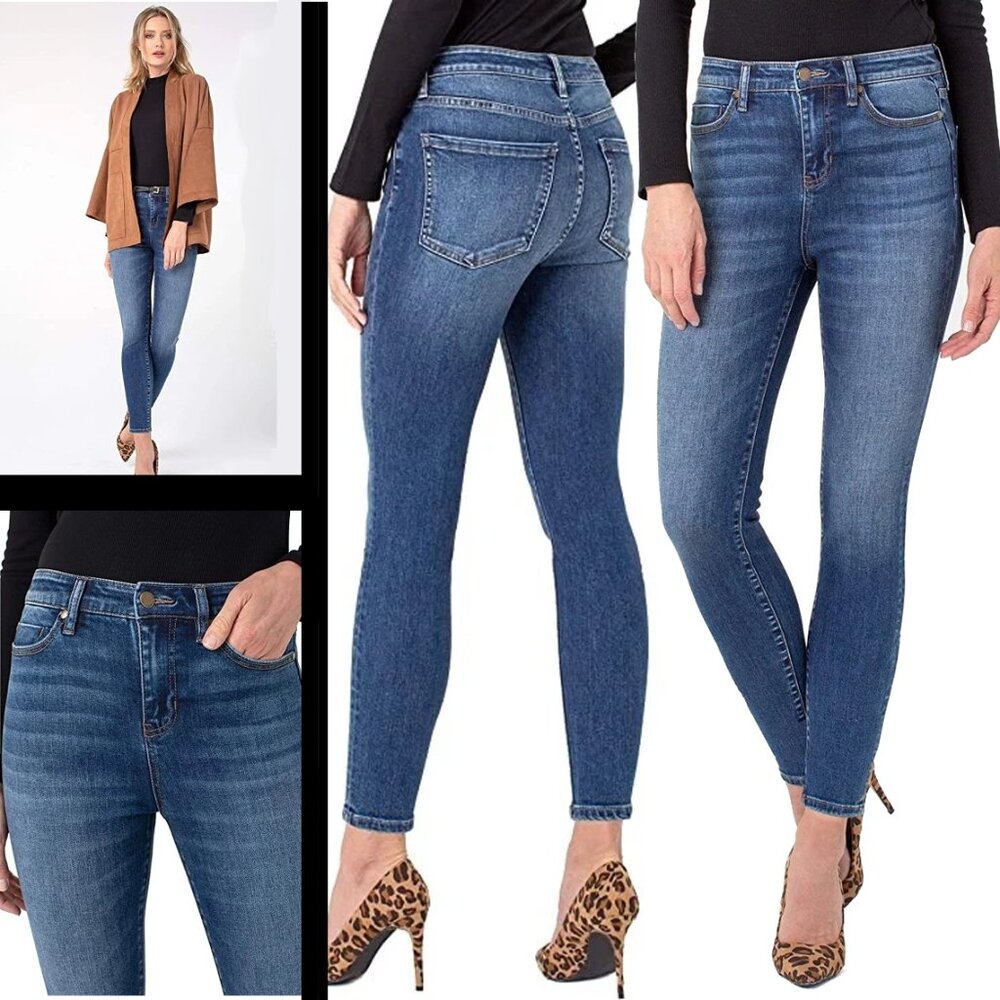 Liverpool women's Abby Hi-rise ankle skinny 28" inseam - shade Sequoia size 6